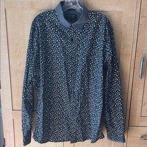 Giorginni slim Fit Black and White Patterned dress Shirt